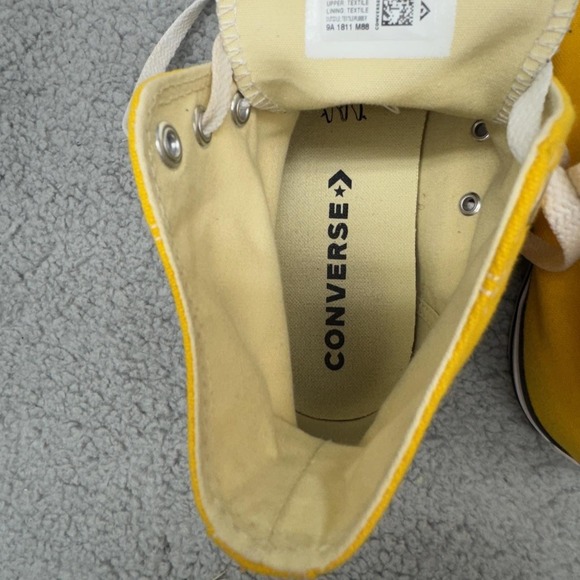 Converse Chuck Taylor All Star Shoes Womens 9.5 Yellow High Top Canvas Sneakers - Picture 13 of 14